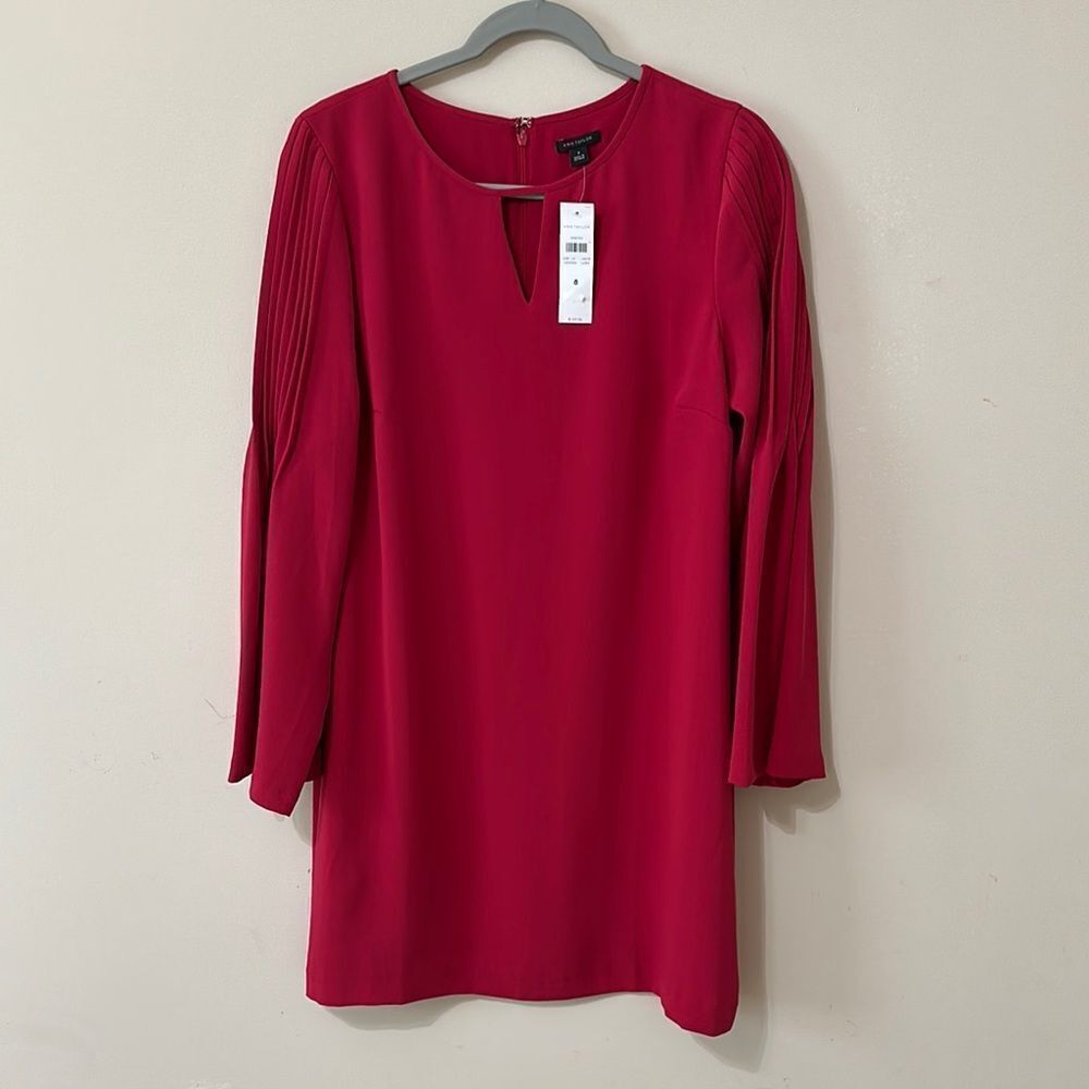 NWT Ann Taylor Pleated Sleeve Shift Dress